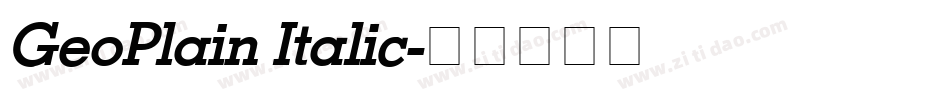 GeoPlain Italic字体转换
